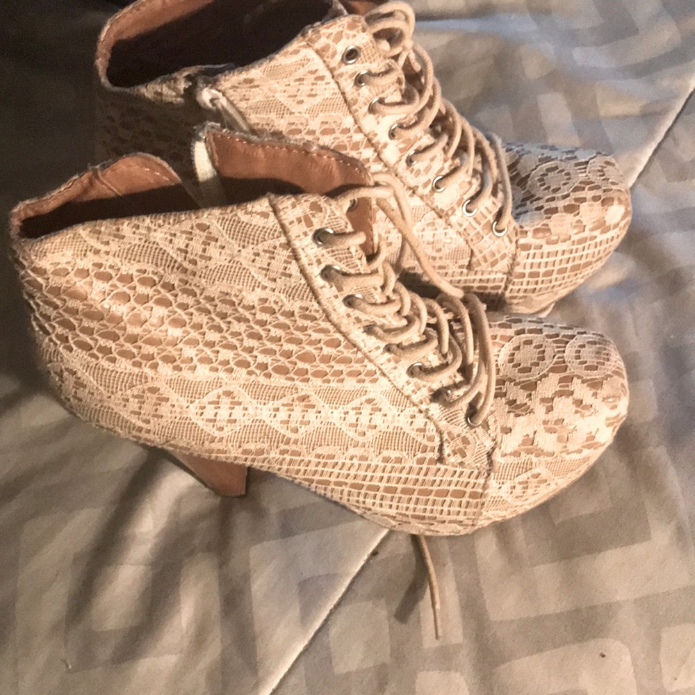 Lace up boot heels